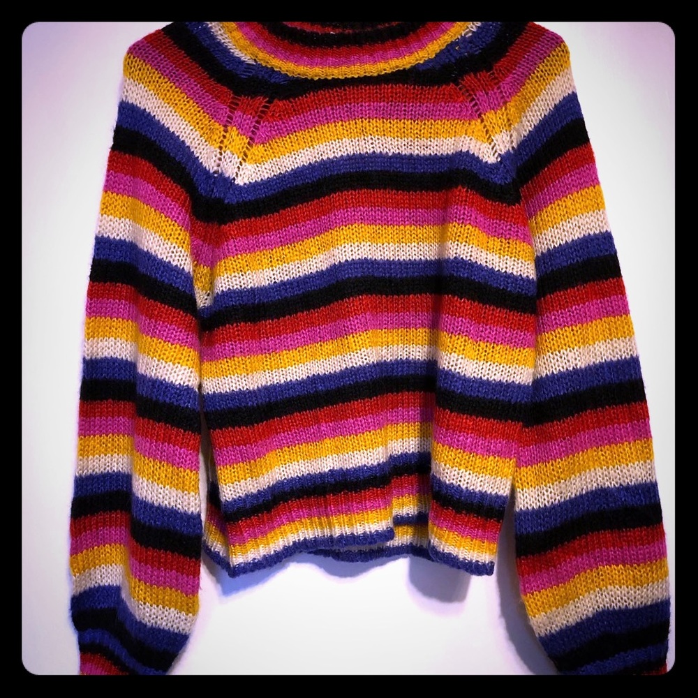 colorful striped sweater!